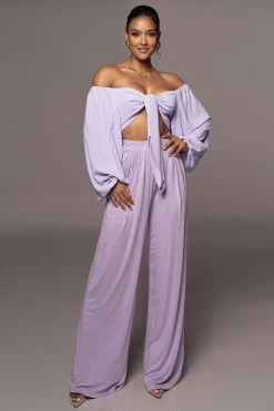 JLUXLABEL NEW ARRIVALS LILAC RAELLE CROP TOP