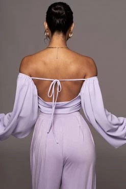 JLUXLABEL NEW ARRIVALS LILAC RAELLE CROP TOP