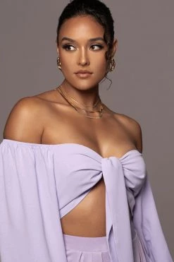 JLUXLABEL NEW ARRIVALS LILAC RAELLE CROP TOP