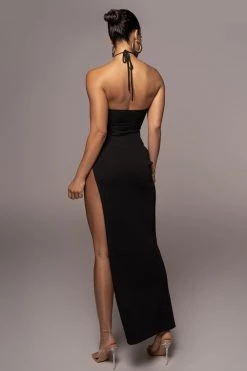 JLUXLABEL NEW ARRIVALS BLACK JULIETA MAXI DRESS