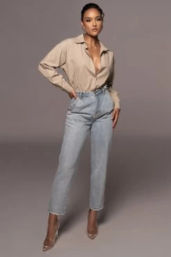 JLUXLABEL NEW ARRIVALS KHAKI AXEL BUTTON UP