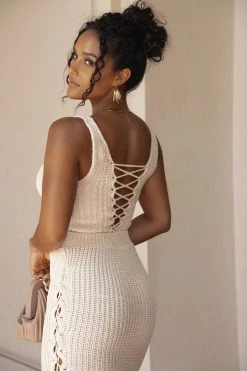 JLUXLABEL NEW ARRIVALS IVORY BARE IT ALL SKIRT SET