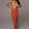 JLUXLABEL BACK IN ORANGE MESH RUCHED COVER UP SKIRT 2 JLUXLABEL BACK IN ORANGE MESH RUCHED COVER UP SKIRT
