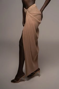 JLUXLABEL BEIGE ATHENA DRAPED SKIRT NEW ARRIVALS