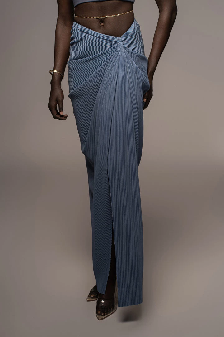 JLUXLABEL BLUE ATHENA DRAPED SKIRT NEW ARRIVALS 3 JLUXLABEL BLUE ATHENA DRAPED SKIRT NEW ARRIVALS