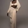 JLUXLABEL BUTTERCREAM ATHENA DRAPED SKIRT