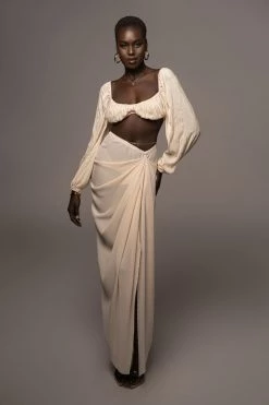 JLUXLABEL BUTTERCREAM ATHENA DRAPED SKIRT