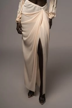 JLUXLABEL BUTTERCREAM ATHENA DRAPED SKIRT
