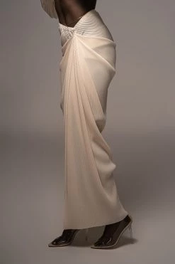 JLUXLABEL BUTTERCREAM ATHENA DRAPED SKIRT