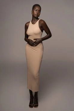 JLUXLABEL BEIGE SOUL SEARCHING DRESS