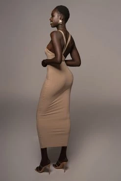 JLUXLABEL BEIGE SOUL SEARCHING DRESS