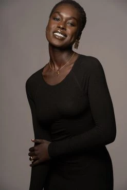 JLUXLABEL BLACK HIGH EXPECTATIONS MIDI DRESS