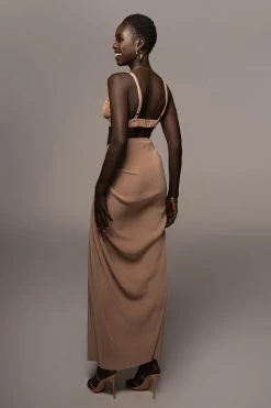 JLUXLABEL BEIGE ATHENA DRAPED SKIRT NEW ARRIVALS