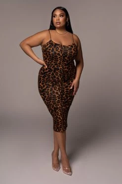 JLUXLABEL LEOPARD VINCE BODYCON DRESS