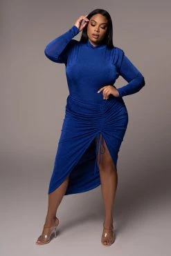 JLUXLABEL ROYAL BLUE KENZIA HIGH NECK BODYSUIT SALE TOPS