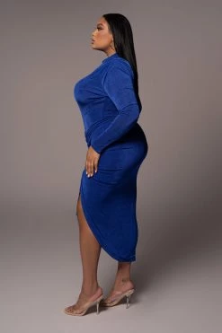 JLUXLABEL ROYAL BLUE KENZIA HIGH NECK BODYSUIT SALE TOPS