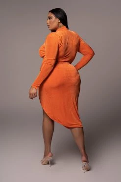 JLUXLABEL SALE ORANGE KENZIA HIGH NECK BODYSUIT