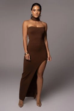 JLUXLABEL CHOCOLATE AKINA CUTOUT DRESS