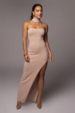 JLUXLABEL BEIGE AKINA CUTOUT DRESS SALE