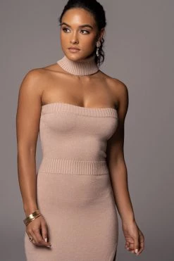 JLUXLABEL BEIGE AKINA CUTOUT DRESS SALE