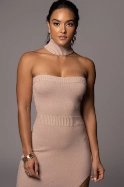 JLUXLABEL BEIGE AKINA CUTOUT DRESS SALE