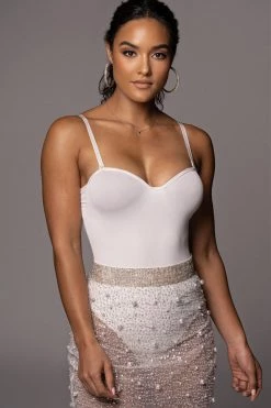 JLUXLABEL SALE IVORY YVAINE RHINESTONE MIDI SKIRT