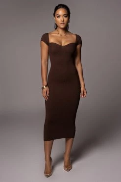 JLUXLABEL CHOCOLATE GRASEL SWEETHEART DRESS