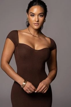 JLUXLABEL CHOCOLATE GRASEL SWEETHEART DRESS