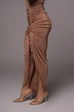 JLUXLABEL CHOCOLATE HANNA SLINKY SKIRT 12 JLUXLABEL CHOCOLATE HANNA SLINKY SKIRT