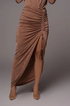 JLUXLABEL CHOCOLATE HANNA SLINKY SKIRT