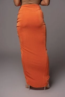JLUXLABEL SALE ORANGE HANNA SLINKY SKIRT