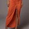 JLUXLABEL SALE ORANGE HANNA SLINKY SKIRT
