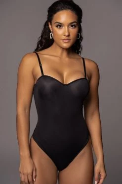 JLUXLABEL BLACK MONROE SHAPEWEAR BUSTIER BODYSUIT