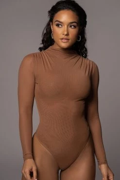JLUXLABEL PECAN LINNEA MESH BODYSUIT