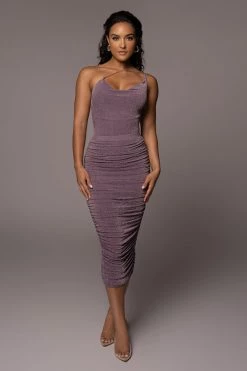 JLUXLABEL PURPLE/SILVER ZABEL RUCHED SKIRT SALE