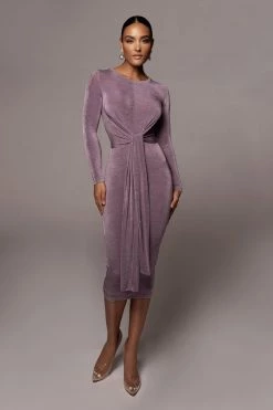 JLUXLABEL BACK IN GRAPE VIDA FRONT TIE DRESS