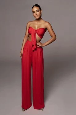 JLUXLABEL JLUXBASIX RED TORY TWO PIECE SET NEW ARRIVALS