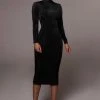 JLUXLABEL NEW ARRIVALS BLACK AUDETTE TURTLENECK DRESS 2 JLUXLABEL NEW ARRIVALS BLACK AUDETTE TURTLENECK DRESS