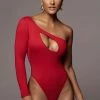 JLUXLABEL RED DARLA KEYHOLE BODYSUIT SALE