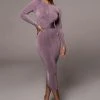JLUXLABEL BACK IN GRAPE VIDA FRONT TIE DRESS