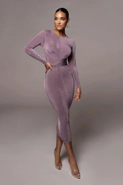Deals JLUXLABEL Store 27 JLUXLABEL BACK IN GRAPE VIDA FRONT TIE DRESS