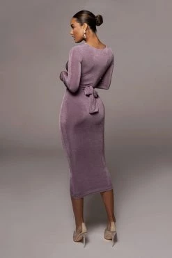 JLUXLABEL BACK IN GRAPE VIDA FRONT TIE DRESS