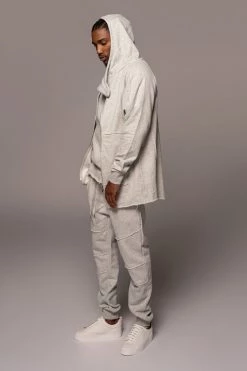 JLUXLABEL GREY JORDYN MEN'S ZIP UP SALE