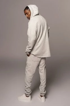 JLUXLABEL GREY JORDYN MEN'S ZIP UP SALE