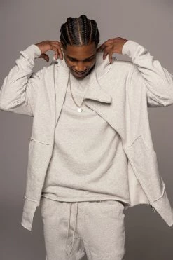 JLUXLABEL GREY JORDYN MEN'S ZIP UP SALE