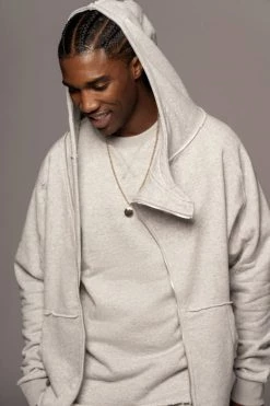 JLUXLABEL GREY JORDYN MEN'S ZIP UP SALE