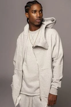 JLUXLABEL GREY JORDYN MEN'S ZIP UP SALE