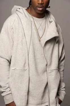 JLUXLABEL GREY JORDYN MEN'S ZIP UP SALE