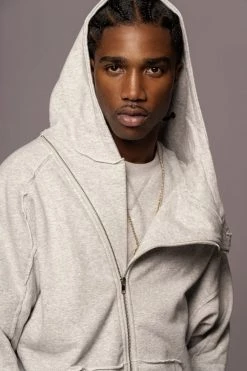 JLUXLABEL GREY JORDYN MEN'S ZIP UP SALE