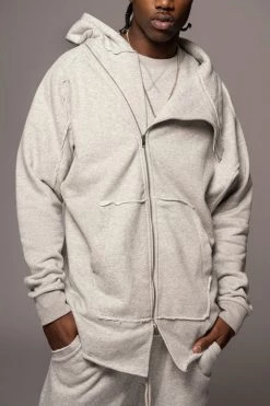 JLUXLABEL GREY JORDYN MEN'S ZIP UP SALE